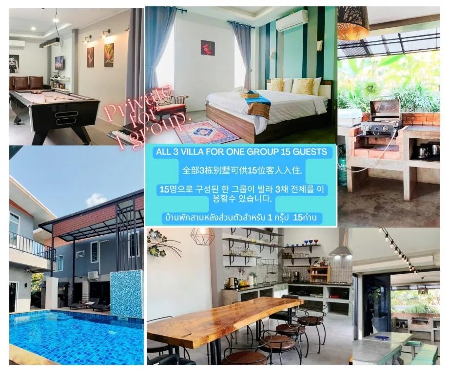 Villa Rajapruek 3 Villa Estates for A Group Daily Maid and Butler